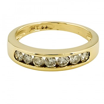 9ct gold Diamond 0.50cts half eternity Ring size N